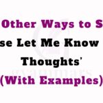 ‘Please Let Me Know Your Thoughts’