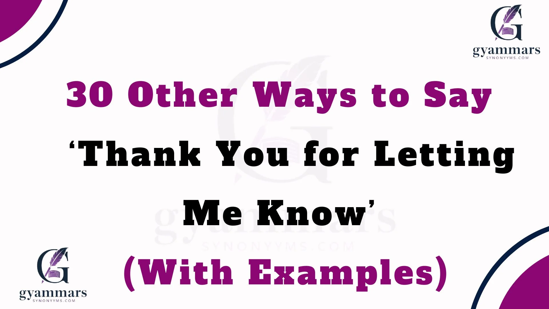 ‘Thank You for Letting Me Know’