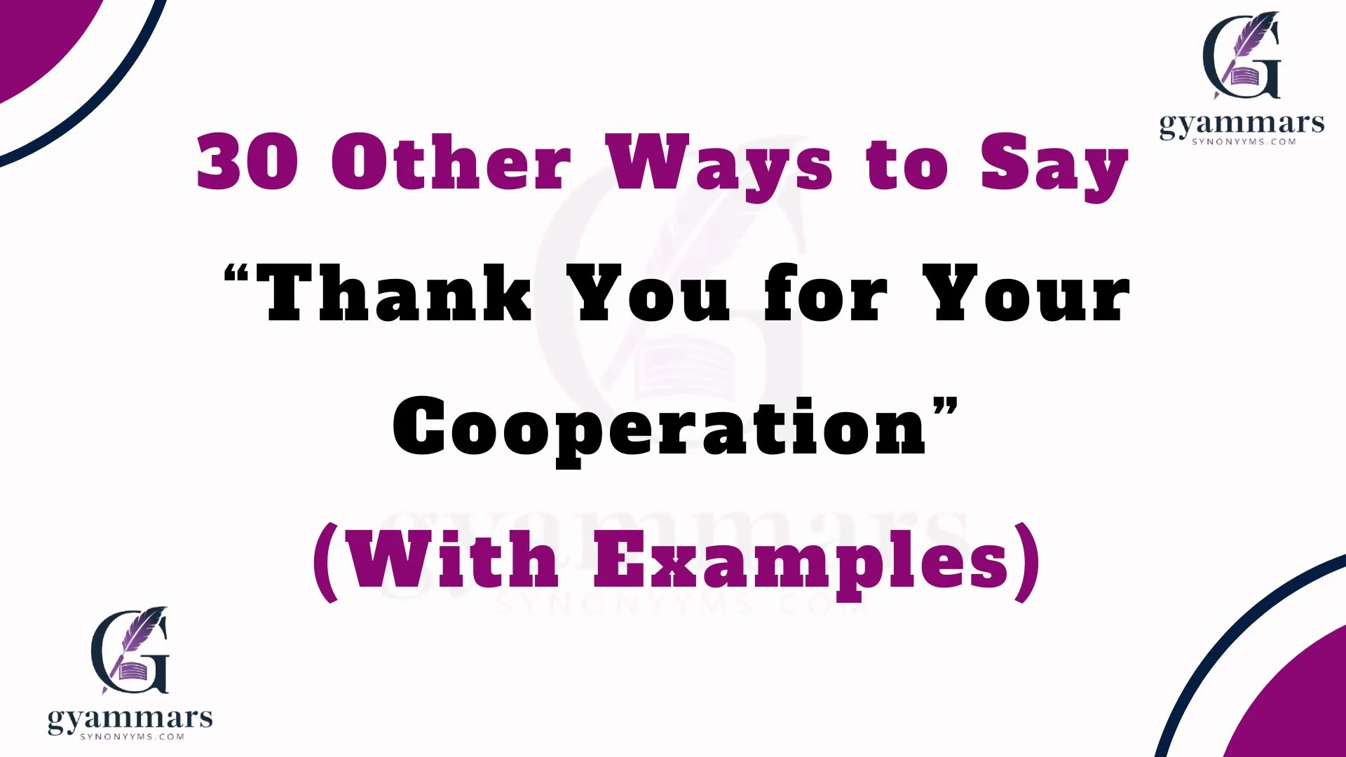 “Thank You for Your Cooperation”