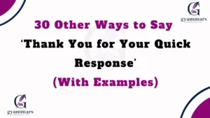 ‘Thank You for Your Quick Response’