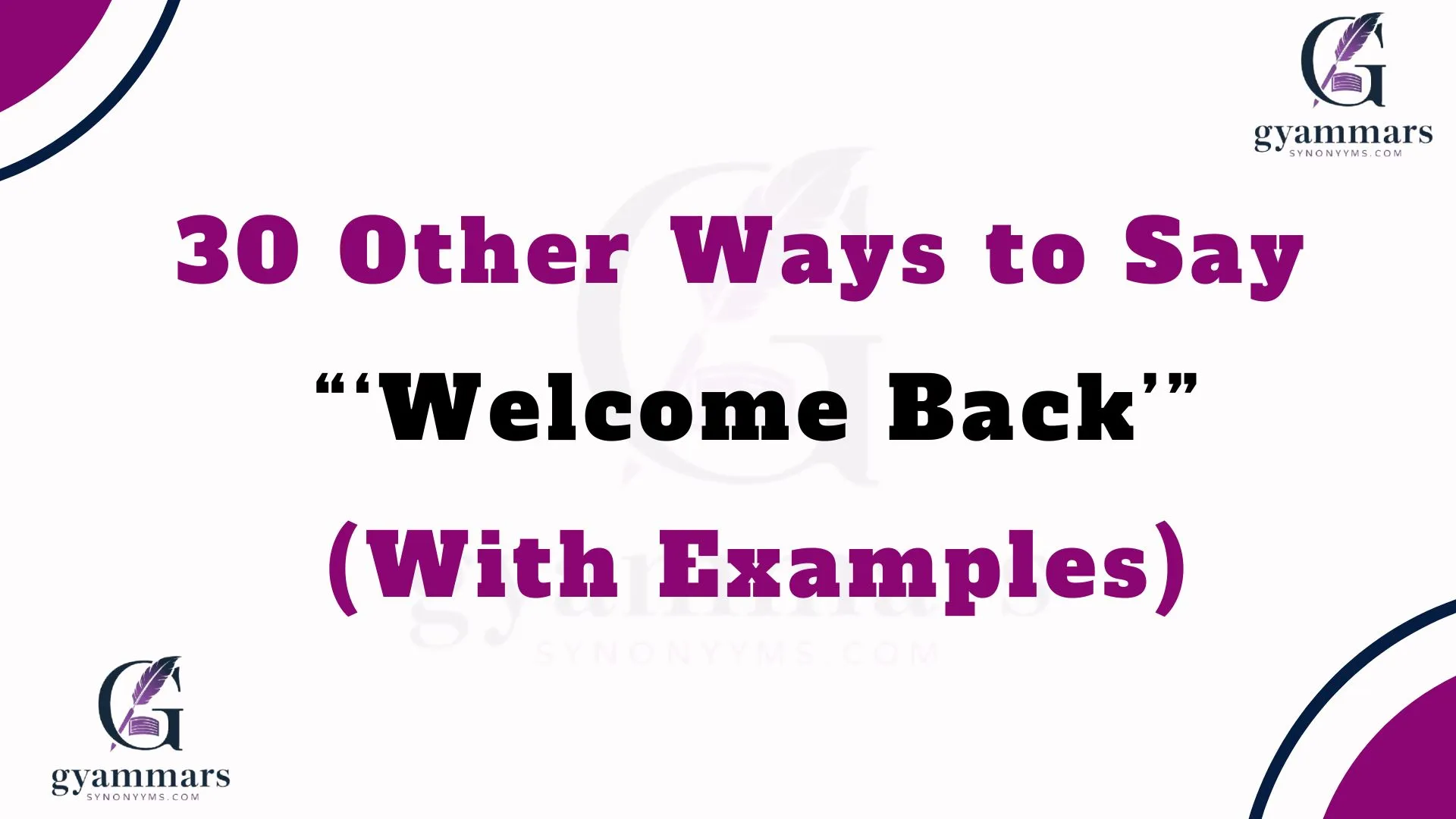 ‘Welcome Back’